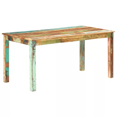 vidaXL újrahasznosított tömör fa étkezőasztal 160 x 80 x 76 cm