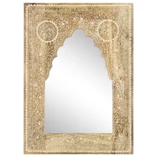 vidaXL kézzel festett tömör mangófa tükör 40 x 55 cm