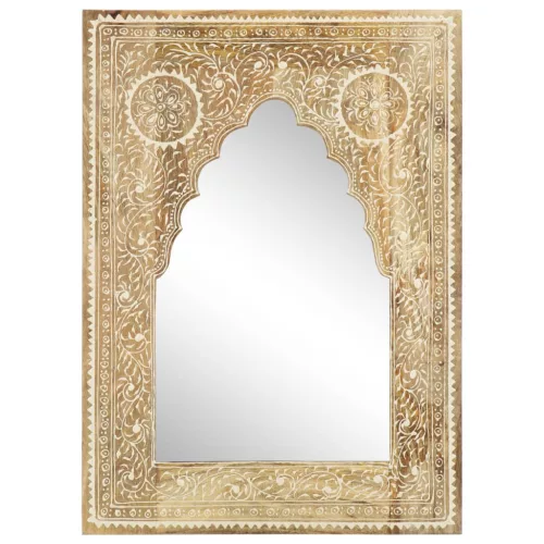 vidaXL kézzel festett tömör mangófa tükör 40 x 55 cm