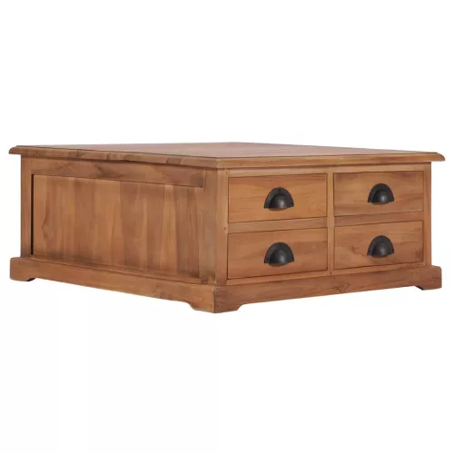 vidaXL tömör tíkfa dohányzóasztal 68 x 68 x 30 cm