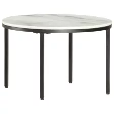   vidaXL fehér és fekete valódi tömör márvány dohányzóasztal Ø65 cm