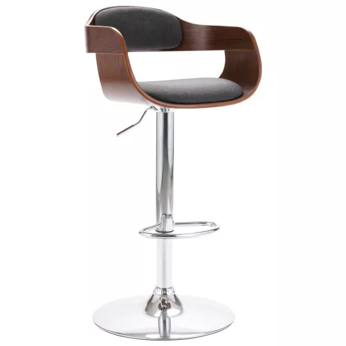 vidaXL szürke szövet és furnérlemez bárszék