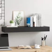 vidaXL fekete lebegő fali polc fiókkal 80 x 25 x 8 cm