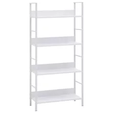   vidaXL 4 szintes fehér szerelt fa könyvespolc 60 x 27,6 x 124,5 cm