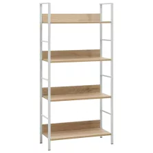   vidaXL 4 szintes tölgyszínű szerelt fa könyvespolc 60x27,6x124,5 cm
