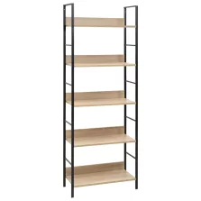   vidaXL 5 szintes tölgyszínű szerelt fa könyvespolc 60x27,6x158,5 cm