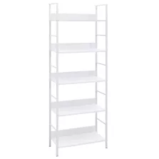   vidaXL 5 szintes fehér szerelt fa könyvespolc 60 x 27,6 x 158,5 cm