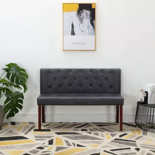 vidaXL szürke művelúr pad 120 cm