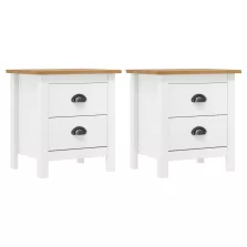   vidaXL Hill 2 db fehér tömör fenyőfa éjjeliszekrény 46 x 35 x 49,5 cm