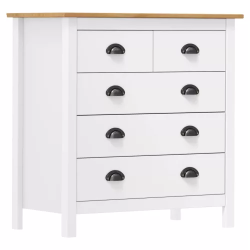 vidaXL Hill fehér tömör fenyőfa tálalószekrény 79 x 40 x 80 cm