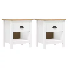   vidaXL Hill 2 db tömör fenyőfa éjjeliszekrény 46 x 35 x 49,5 cm