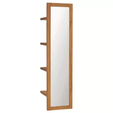   vidaXL tömör tíkfa fali tükör polcokkal 30 x 30 x 120 cm