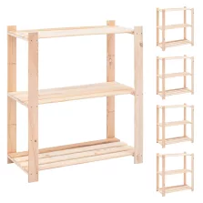   vidaXL 5 db 3-szintes tömör fenyőfa tárolópolc 150 kg 80 x 38 x 90 cm