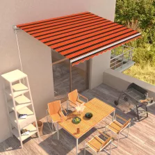  vidaXL narancssárga és barna kézzel kihúzható napellenző 400 x 300 cm