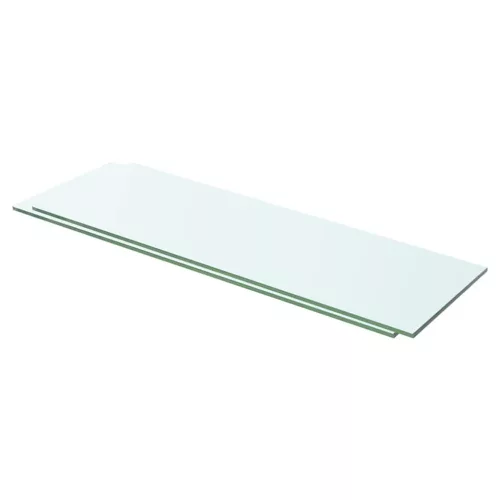 vidaXL 2 db átlátszó üveg paneles polc 60 x 15 cm
