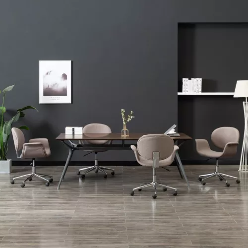 vidaXL 4 db tópszínű szövet forgó étkezőszék