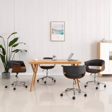 vidaXL 4 db szürke szövet forgó étkezőszék