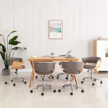   vidaXL 6 db tópszínű szövetborítású forgó étkezőszék