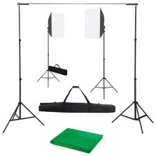   vidaXL fotóstúdió-felszerelés softbox lámpákkal és háttérrel