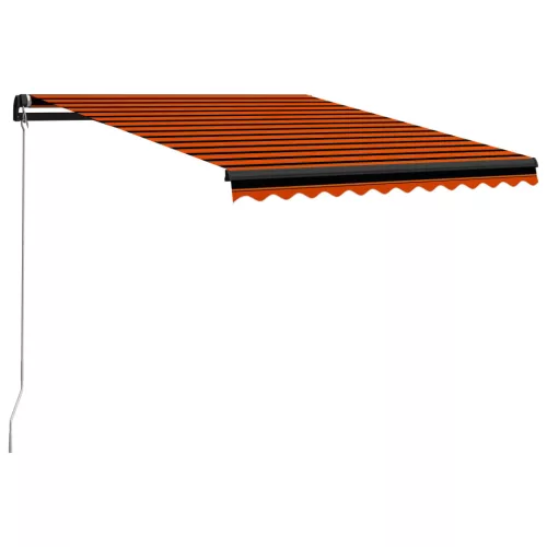 vidaXL narancssárga és barna kézzel kihúzható napellenző 300 x 250 cm