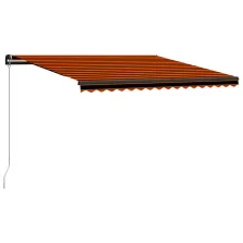   vidaXL narancssárga és barna kézzel kihúzható napellenző 450 x 300 cm