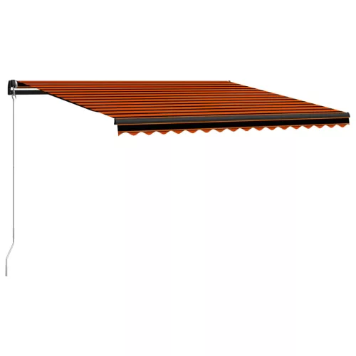 vidaXL narancssárga és barna kézzel kihúzható napellenző 450 x 300 cm