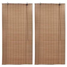 vidaXL 2 db barna bambusz redőny 80 x 160 cm