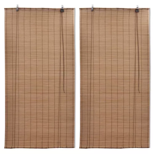 vidaXL 2 db barna bambusz redőny 80 x 160 cm