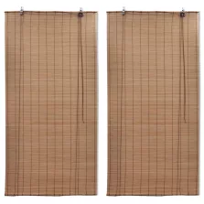 vidaXL 2 db barna bambusz redőny 120 x 220 cm