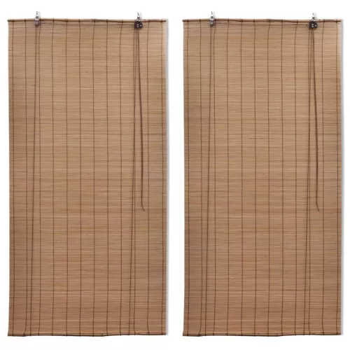vidaXL 2 db barna bambusz redőny 120 x 220 cm