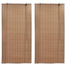 vidaXL 2 db barna bambusz redőny 150 x 220 cm