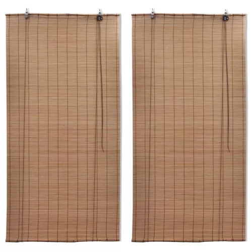 vidaXL 2 db barna bambusz redőny 150 x 220 cm