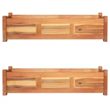 vidaXL 2 db akácfa kerti magaságyás 100 x 30 x 25 cm