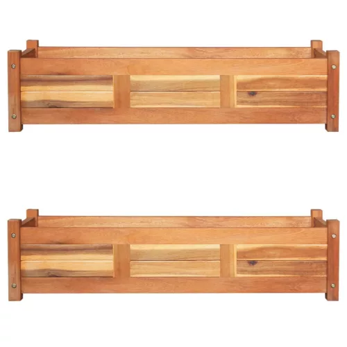 vidaXL 2 db akácfa kerti magaságyás 100 x 30 x 25 cm