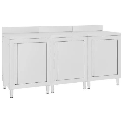 vidaXL rozsdamentes acél kereskedelmi munkapultszekrény 180x60x96 cm