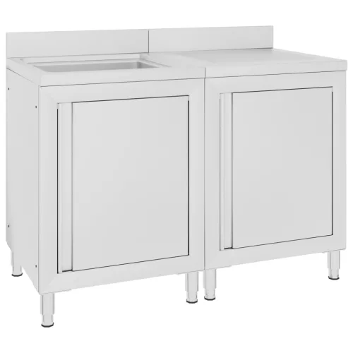 vidaXL rozsdamentes acél kereskedelmi konyhai mosogató 120 x 60 x 96 cm