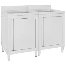   vidaXL 2 db rozsdamentes acél kereskedelmi konyhai mosogatószekrény