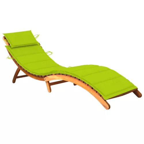 vidaXL tömör akácfa kerti napozóágy párnával