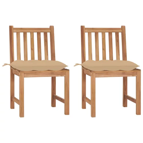 vidaXL 2 db tömör tíkfa kerti szék párnával