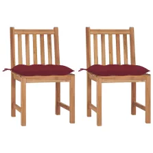 vidaXL 2 db tömör tíkfa kerti szék párnával