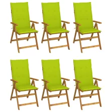   vidaXL 6 db összecsukható tömör akácfa kerti szék párnával