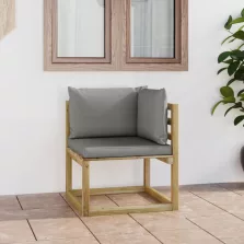   vidaXL zöld impregnált fenyőfa kerti sarokkanapé párnákkal
