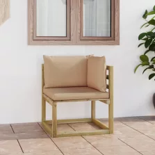   vidaXL zöld impregnált fenyőfa kerti sarokkanapé párnákkal