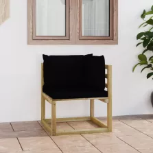   vidaXL zöld impregnált fenyőfa kerti sarok kanapé párnákkal