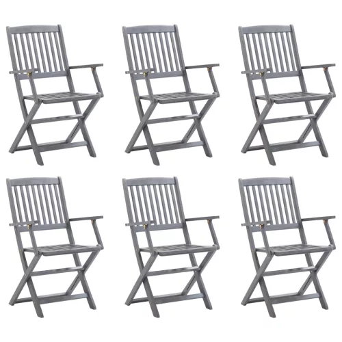 vidaXL 6 db összecsukható tömör akácfa kültéri szék