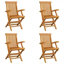 vidaXL 4 db összecsukható tömör tíkfa kerti szék