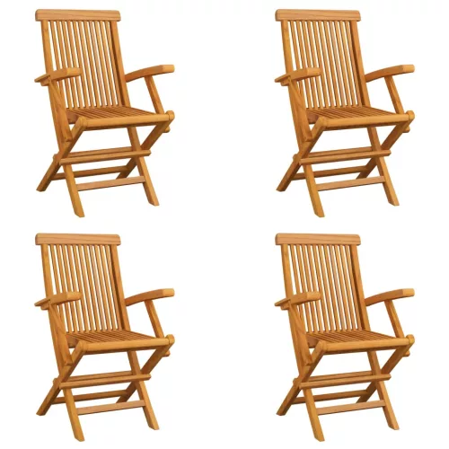 vidaXL 4 db összecsukható tömör tíkfa kerti szék