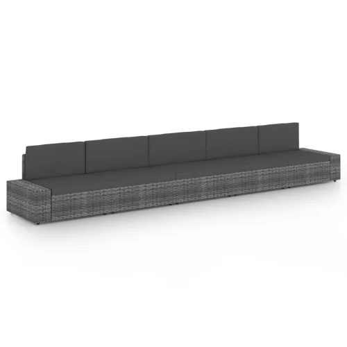 vidaXL 5 részes szürke polyrattan kerti ülőgarnitúra párnákkal