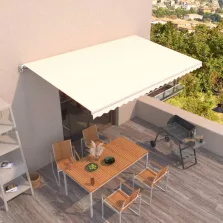   vidaXL krémszínű kézzel kihúzható napellenző 500 x 300 cm