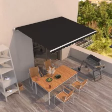   vidaXL antracitszürke kézzel kihúzható napellenző 450 x 350 cm